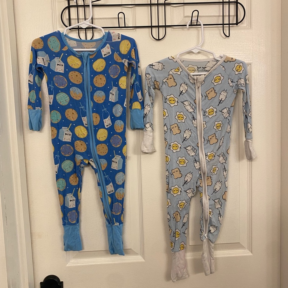 Little Sleepies Blue and Gray Footies Pajamas